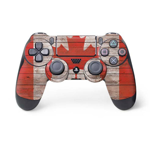 Canadian Flag Dark Wood PlayStation PS4 Skins